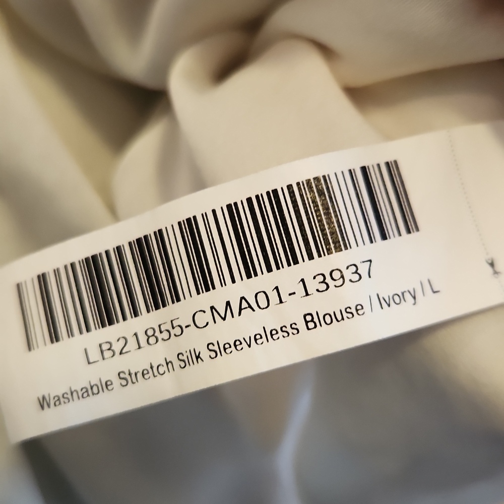 Quince Off White V-Neck Sleeveless Camisole Silk Spandex Blend Size Large - Picture 9 of 14